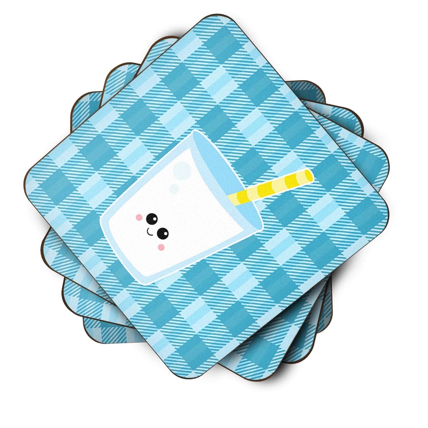 Milk Face Foam Coasters Set of 4 Cup Coasters for Indoor Outdoor, Tabletop Protection, Anti Slip, Mouse pad Material