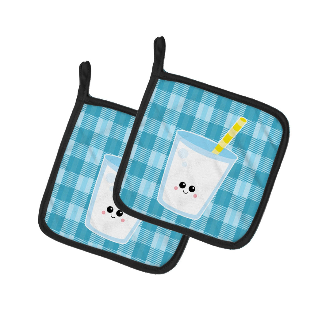 Milk Face Pot Holder Set of 2 Heat Resistant Quilted Hot Pads 7.5 x 7.5 Inch, Insulated Kitchen Trivets for Cooking & Baking