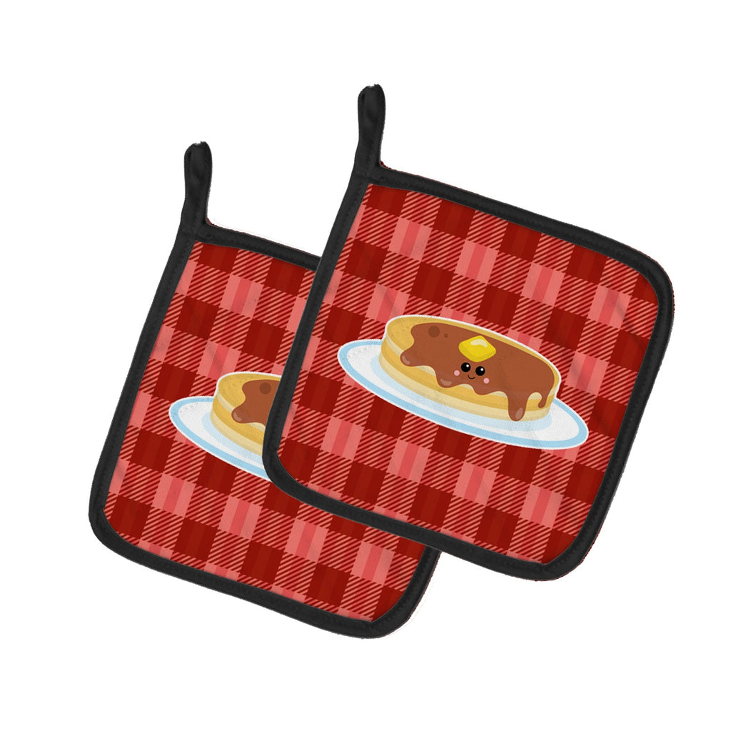 Pancake Face Pot Holder Set of 2 Heat Resistant Quilted Hot Pads 7.5 x 7.5 Inch, Insulated Kitchen Trivets for Cooking & Baking