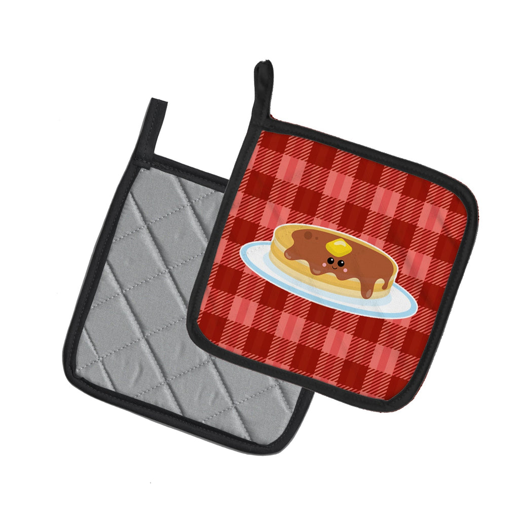 Pancake Face Pot Holder Set of 2 Heat Resistant Quilted Hot Pads 7.5 x 7.5 Inch, Insulated Kitchen Trivets for Cooking & Baking