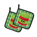 Jelly Jar Face Pot Holder Set of 2 Heat Resistant Quilted Hot Pads 7.5 x 7.5 Inch, Insulated Kitchen Trivets for Cooking & Baking