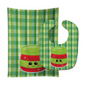 Jelly Jar Face Baby Bib & Burp Cloth Easy-Clean Baby Bib Baby Feeding Accessory Baby Mealtime Essential