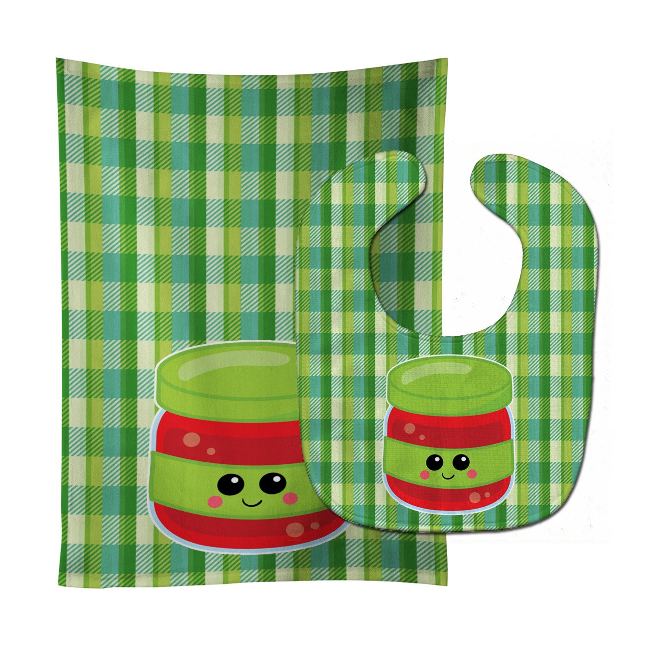 Jelly Jar Face Baby Bib & Burp Cloth Easy-Clean Baby Bib Baby Feeding Accessory Baby Mealtime Essential