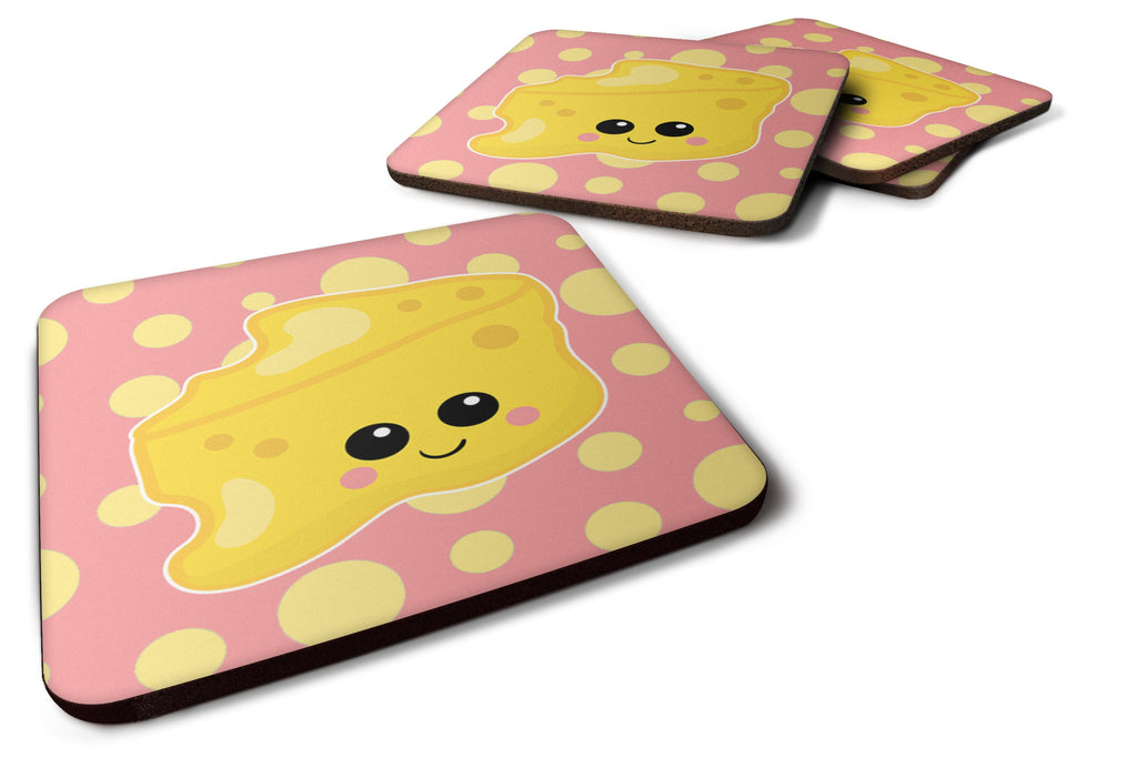 Cheese Head  Face Foam Coasters Set of 4 Cup Coasters for Indoor Outdoor, Tabletop Protection, Anti Slip, Mouse pad Material