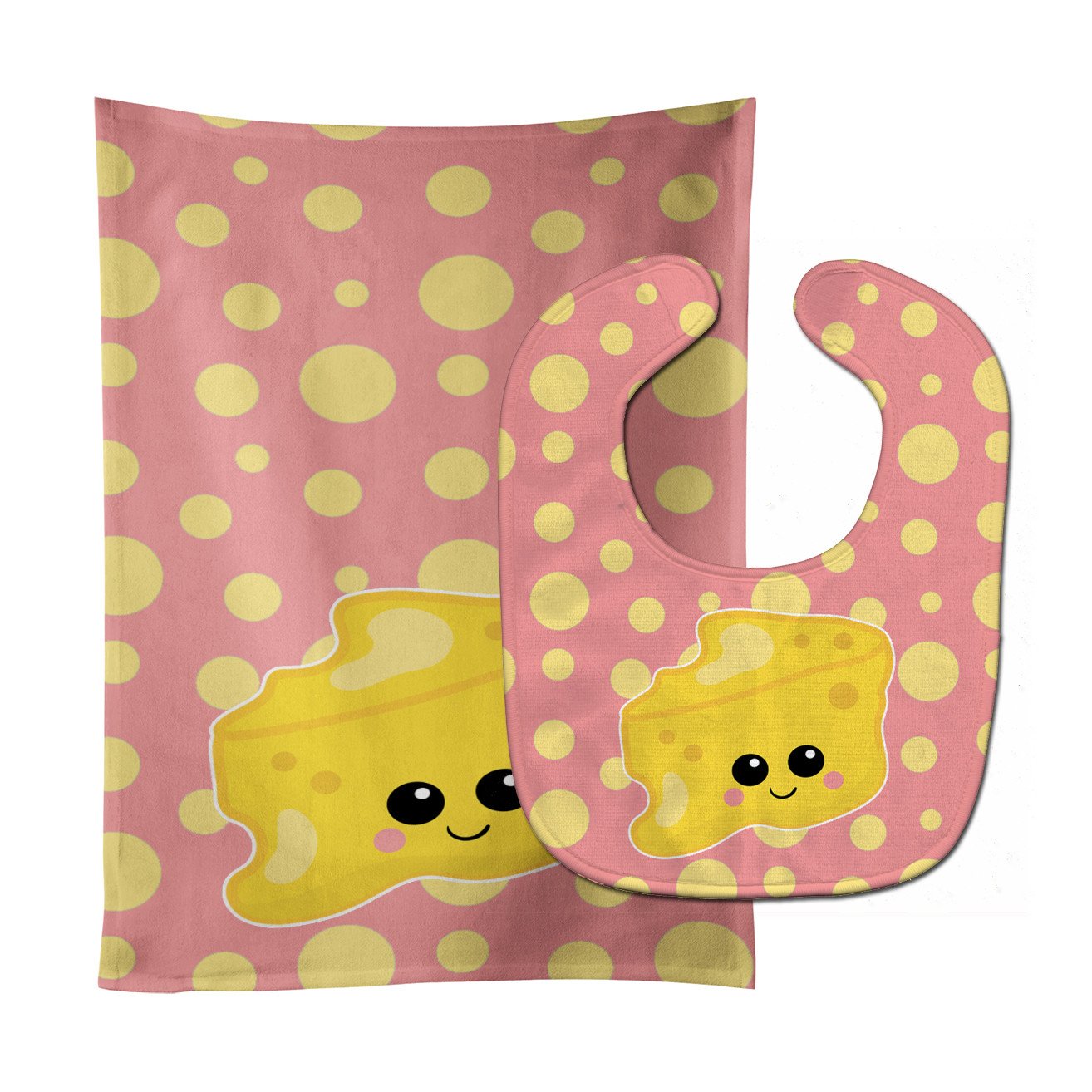 Cheese Head  Face Baby Bib & Burp Cloth Easy-Clean Baby Bib Baby Feeding Accessory Baby Mealtime Essential