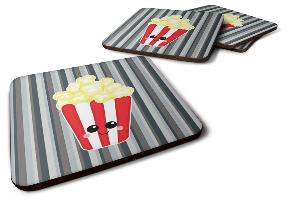 Popcorn Face Foam Coasters Set of 4 Cup Coasters for Indoor Outdoor, Tabletop Protection, Anti Slip, Mouse pad Material