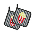 Popcorn Face Pot Holder Set of 2 Heat Resistant Quilted Hot Pads 7.5 x 7.5 Inch, Insulated Kitchen Trivets for Cooking & Baking