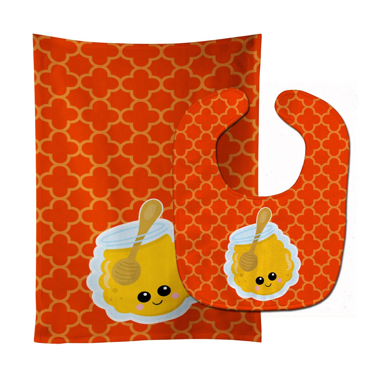 Honey Jar Face Baby Bib & Burp Cloth Easy-Clean Baby Bib Baby Feeding Accessory Baby Mealtime Essential