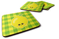 Lemon Face Foam Coasters Set of 4 Cup Coasters for Indoor Outdoor, Tabletop Protection, Anti Slip, Mouse pad Material