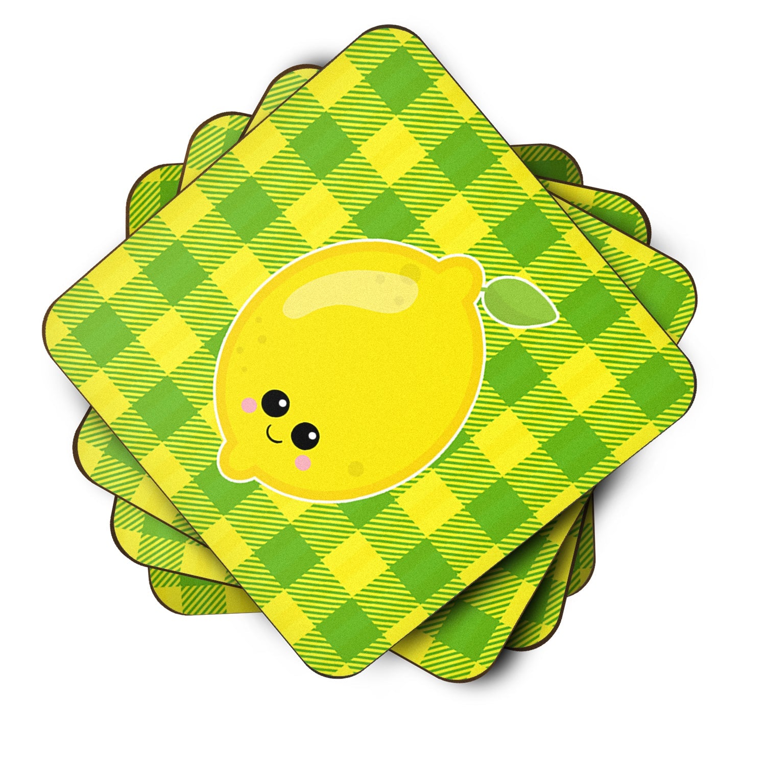 Lemon Face Foam Coasters Set of 4 Cup Coasters for Indoor Outdoor, Tabletop Protection, Anti Slip, Mouse pad Material
