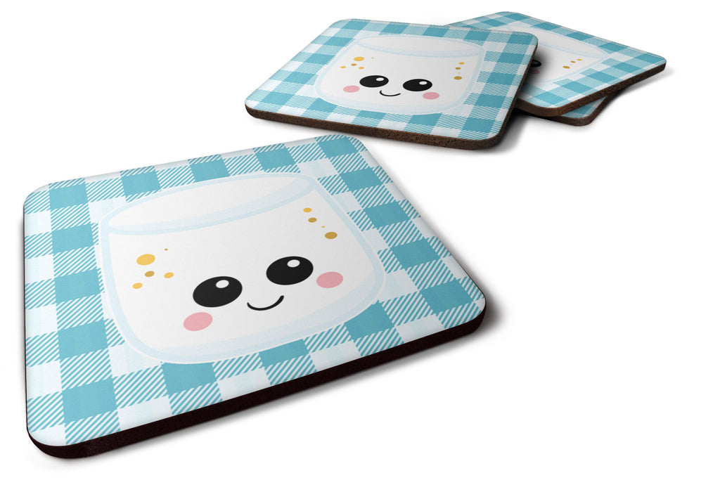 Marshmellow Face Foam Coasters Set of 4 Cup Coasters for Indoor Outdoor, Tabletop Protection, Anti Slip, Mouse pad Material