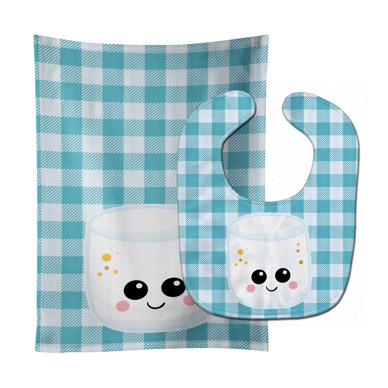 Marshmellow Face Baby Bib & Burp Cloth Easy-Clean Baby Bib Baby Feeding Accessory Baby Mealtime Essential