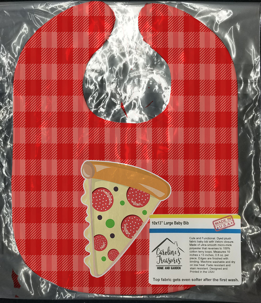 Slice of Pizza Baby Bib Easy-Clean Baby Bib Baby Feeding Accessory Baby Mealtime Essential, 10 x 13, Multicolor