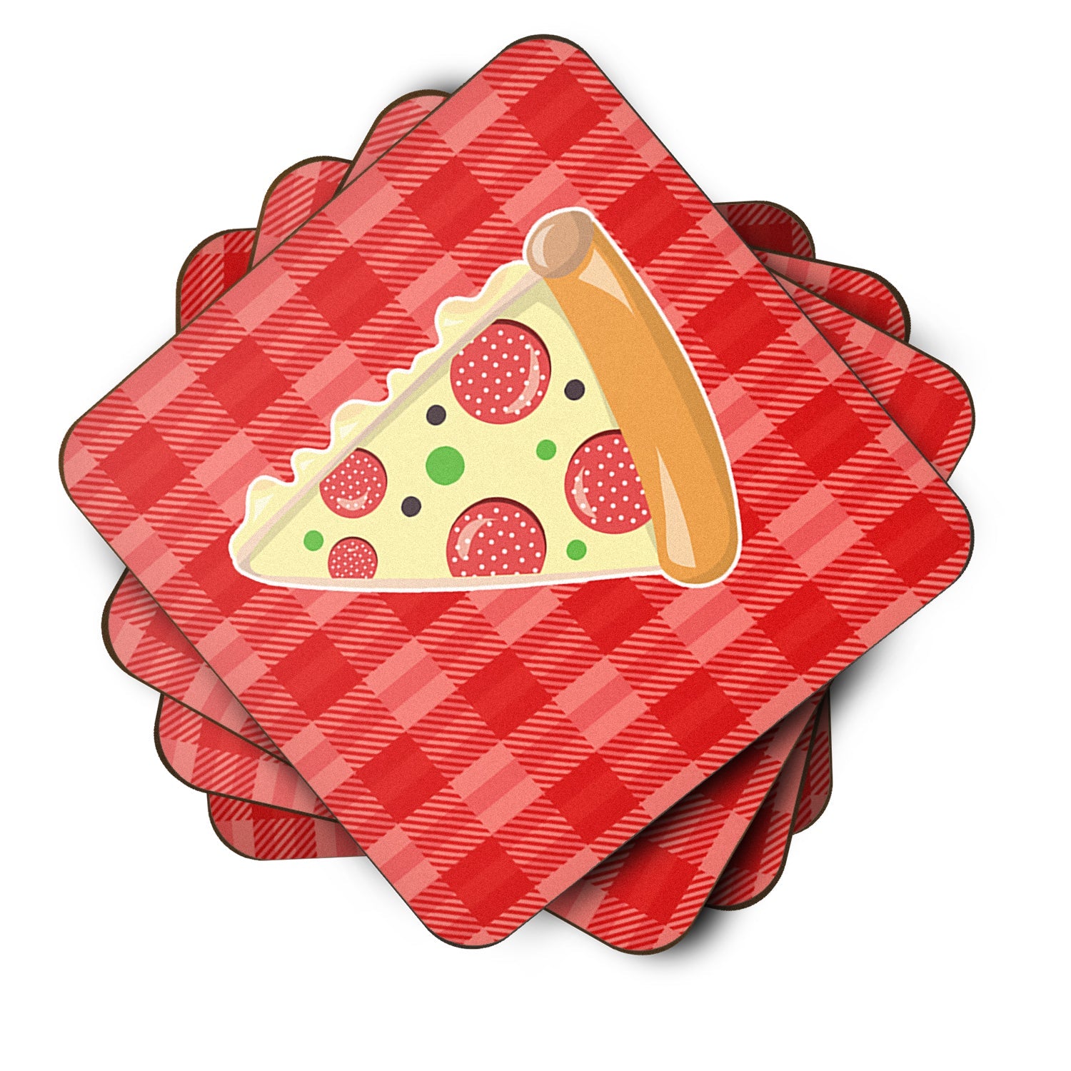 Slice of Pizza Foam Coasters Set of 4 Cup Coasters for Indoor Outdoor, Tabletop Protection, Anti Slip, Mouse pad Material