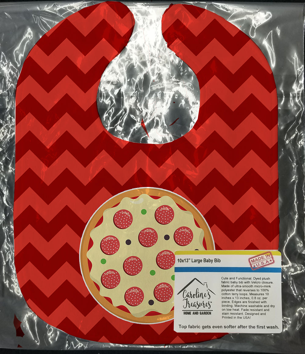 Large Pizza Baby Bib Easy-Clean Baby Bib Baby Feeding Accessory Baby Mealtime Essential, 10 x 13, Multicolor