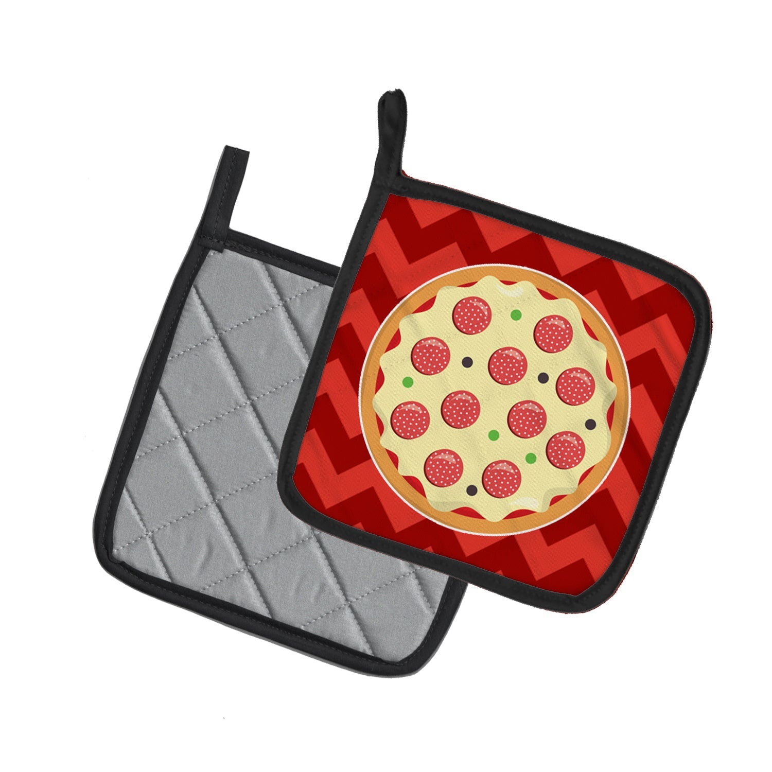 Large Pizza Pot Holder Set of 2 Heat Resistant Quilted Hot Pads 7.5 x 7.5 Inch, Insulated Kitchen Trivets for Cooking & Baking