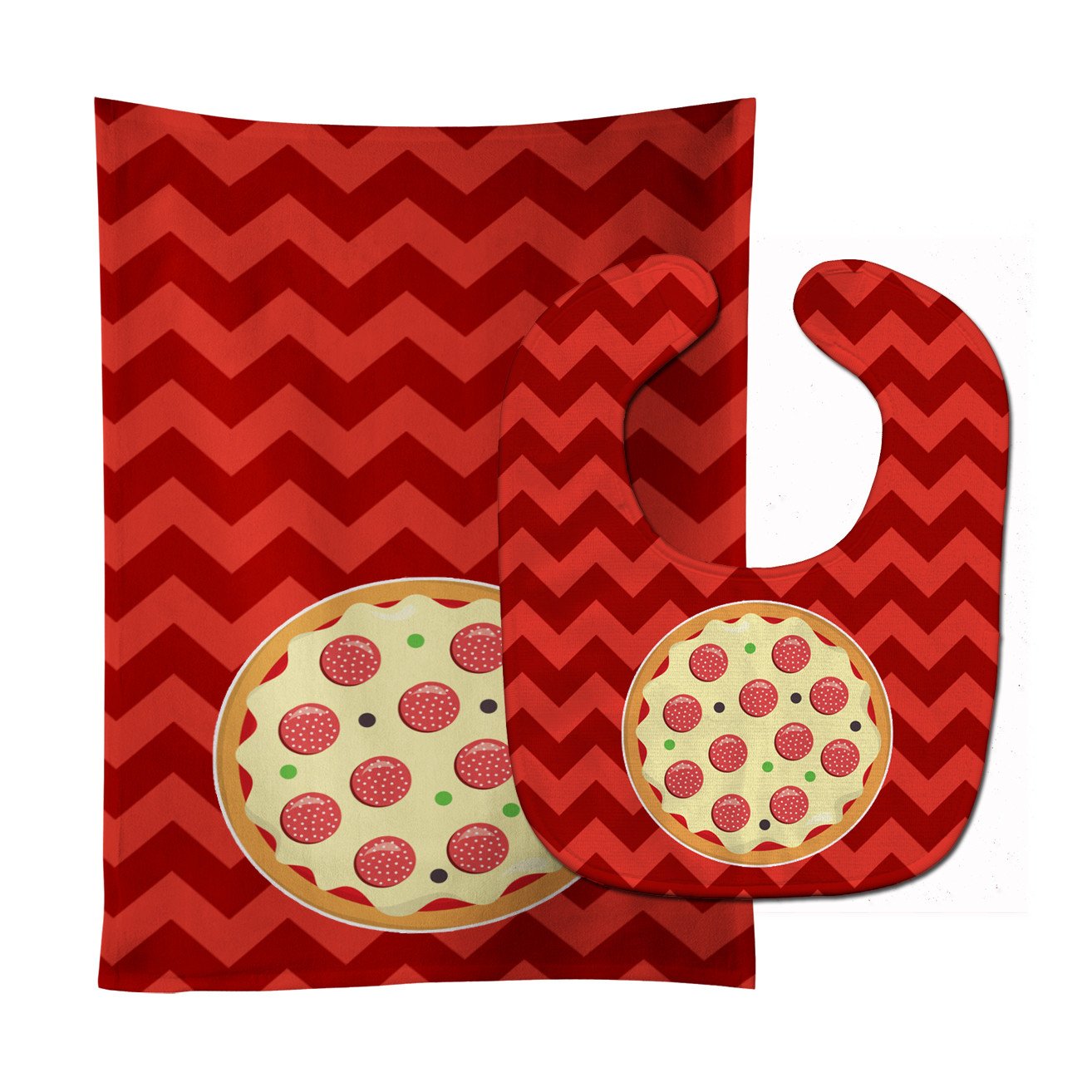 Large Pizza Baby Bib & Burp Cloth Easy-Clean Baby Bib Baby Feeding Accessory Baby Mealtime Essential