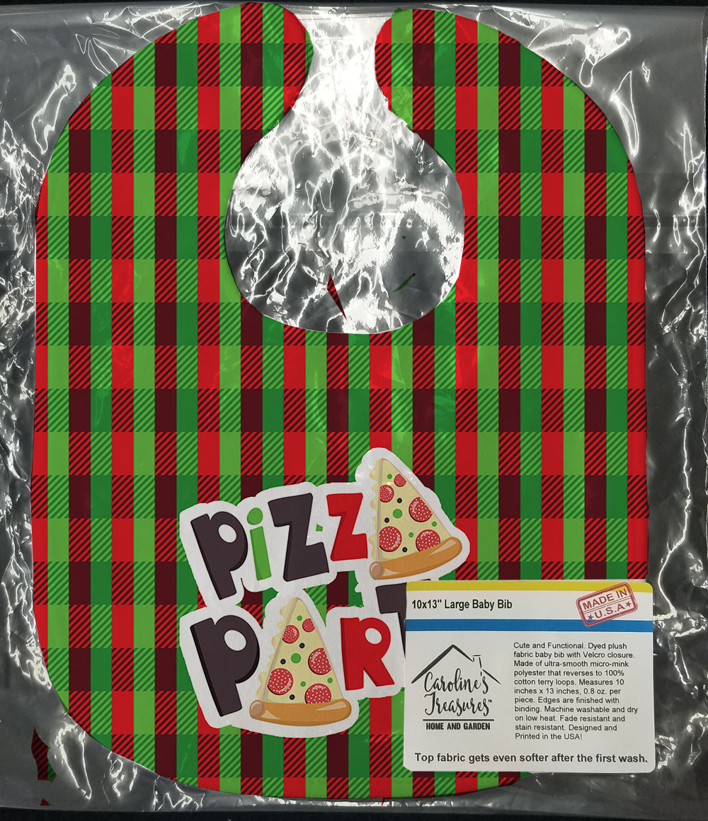 Pizza Party Baby Bib Easy-Clean Baby Bib Baby Feeding Accessory Baby Mealtime Essential, 10 x 13, Multicolor