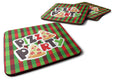 Pizza Party Foam Coasters Set of 4 Cup Coasters for Indoor Outdoor, Tabletop Protection, Anti Slip, Mouse pad Material