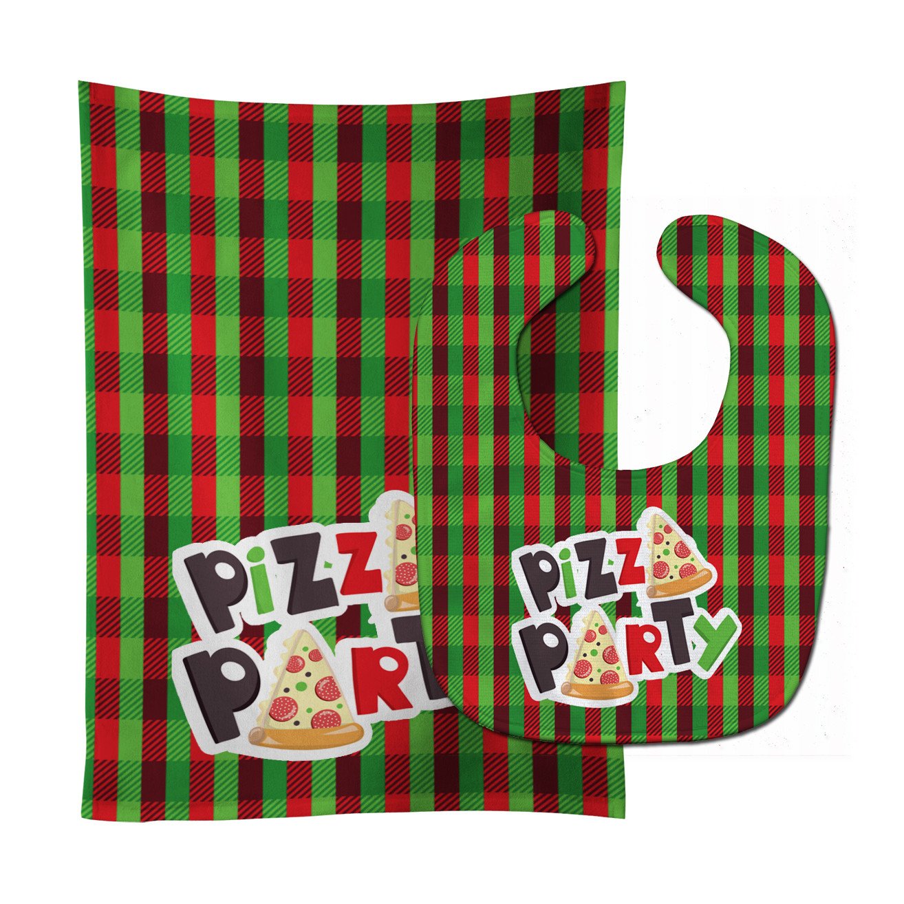 Pizza Party Baby Bib & Burp Cloth Easy-Clean Baby Bib Baby Feeding Accessory Baby Mealtime Essential