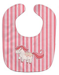 Little Pink Pony Baby Bib Easy-Clean Baby Bib Baby Feeding Accessory Baby Mealtime Essential, 10 x 13, Multicolor