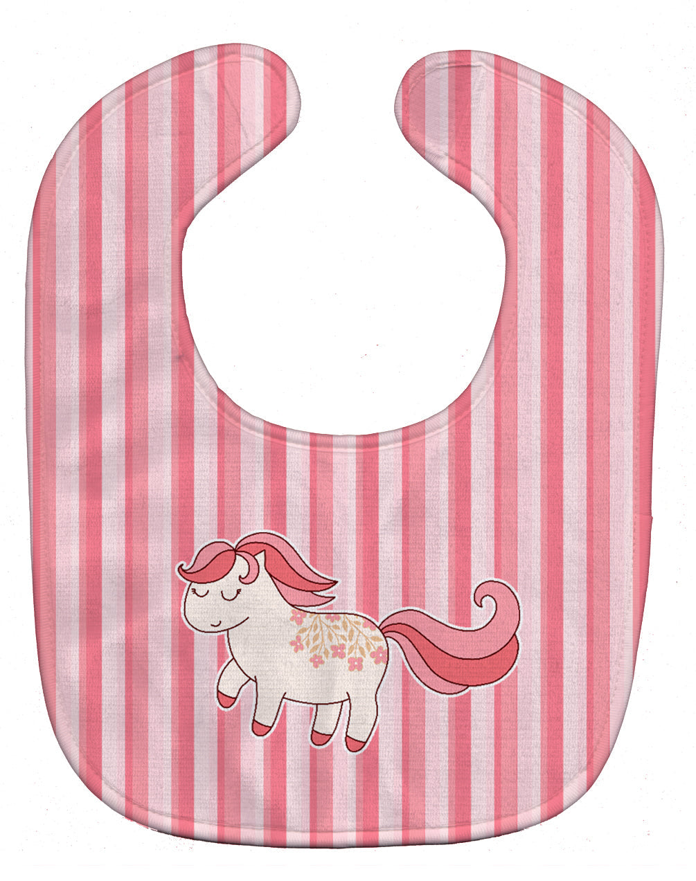 Little Pink Pony Baby Bib Easy-Clean Baby Bib Baby Feeding Accessory Baby Mealtime Essential, 10 x 13, Multicolor