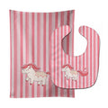 Little Pink Pony Baby Bib & Burp Cloth Easy-Clean Baby Bib Baby Feeding Accessory Baby Mealtime Essential