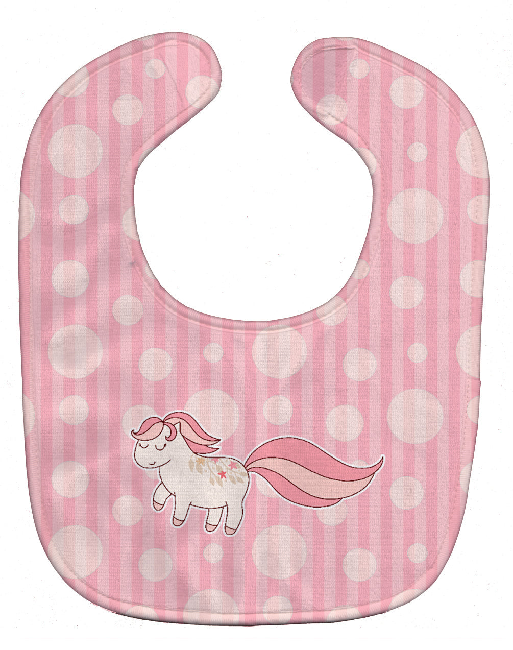 Little Pink Pony Polkadots Baby Bib Easy-Clean Baby Bib Baby Feeding Accessory Baby Mealtime Essential, 10 x 13, Multicolor