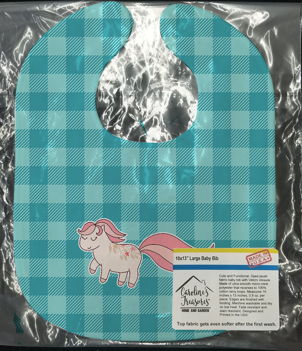 Little Pink Pony Polkadots Baby Bib Easy-Clean Baby Bib Baby Feeding Accessory Baby Mealtime Essential, 10 x 13, Multicolor