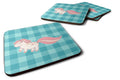 Little Pink Pony Polkadots Foam Coasters Set of 4 Cup Coasters for Indoor Outdoor, Tabletop Protection, Anti Slip, Mouse pad Material