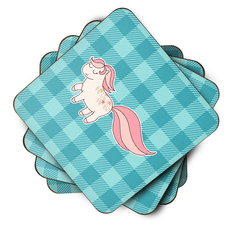 Little Pink Pony Polkadots Foam Coasters Set of 4 Cup Coasters for Indoor Outdoor, Tabletop Protection, Anti Slip, Mouse pad Material
