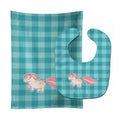 Little Pink Pony Polkadots Baby Bib & Burp Cloth Easy-Clean Baby Bib Baby Feeding Accessory Baby Mealtime Essential