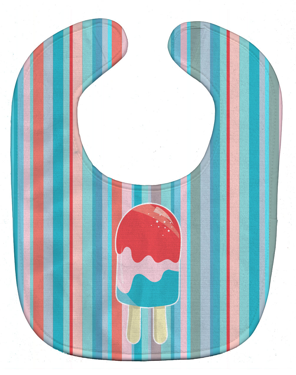 Ice Pop Popcicle Red Pink Blue Baby Bib Easy-Clean Baby Bib Baby Feeding Accessory Baby Mealtime Essential, 10 x 13, Multicolor