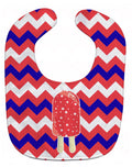 Ice Pop Popcicle Red White Blue Baby Bib Easy-Clean Baby Bib Baby Feeding Accessory Baby Mealtime Essential, 10 x 13, Multicolor