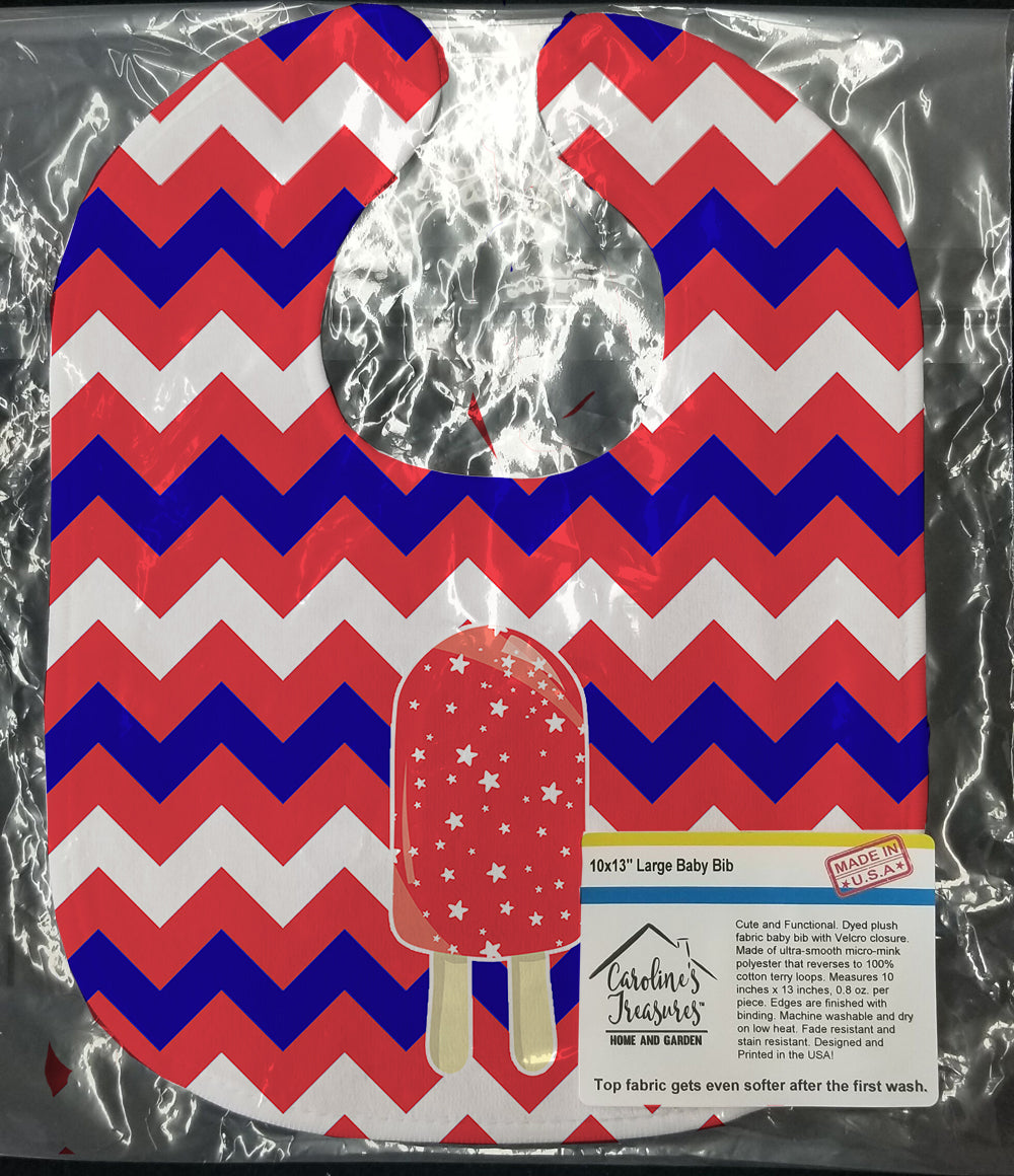 Ice Pop Popcicle Red White Blue Baby Bib Easy-Clean Baby Bib Baby Feeding Accessory Baby Mealtime Essential, 10 x 13, Multicolor