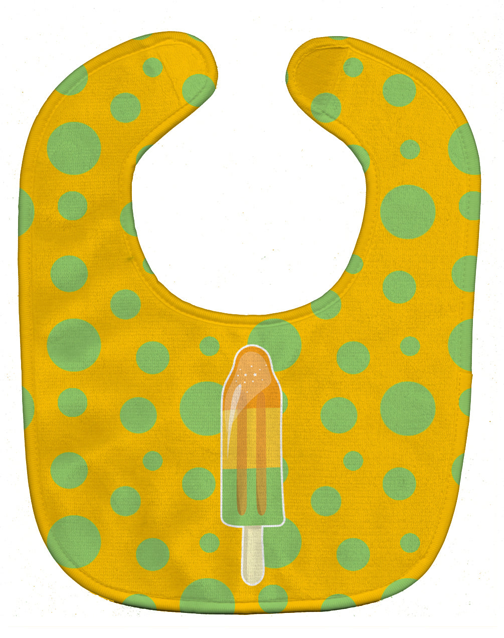 Ice Pop Popcicle Orange Green Baby Bib Easy-Clean Baby Bib Baby Feeding Accessory Baby Mealtime Essential, 10 x 13, Multicolor