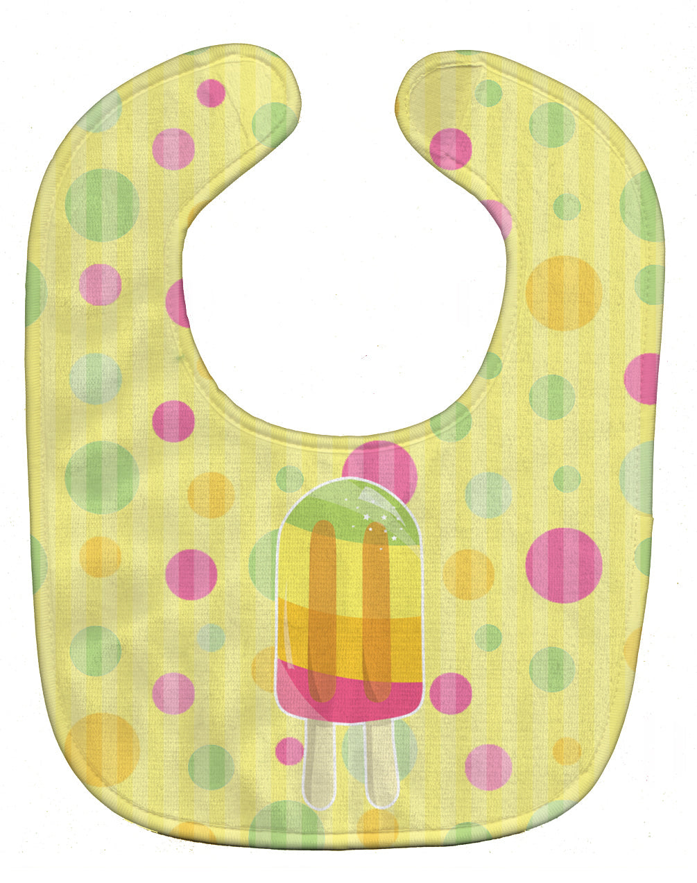 Ice Pop Popcicle Polkadots Baby Bib Easy-Clean Baby Bib Baby Feeding Accessory Baby Mealtime Essential, 10 x 13, Multicolor