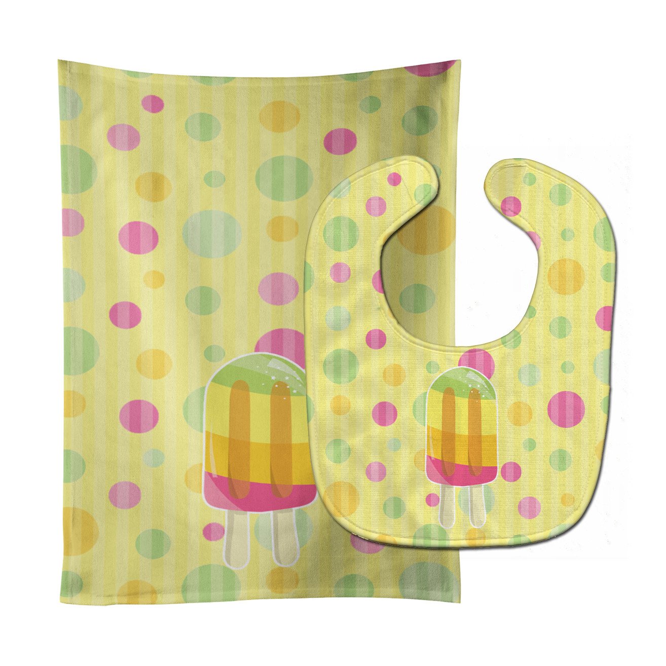 Ice Pop Popcicle Polkadots Baby Bib & Burp Cloth Easy-Clean Baby Bib Baby Feeding Accessory Baby Mealtime Essential