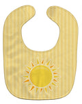 Sunshine Sun on Stripes Baby Bib Easy-Clean Baby Bib Baby Feeding Accessory Baby Mealtime Essential, 10 x 13, Multicolor