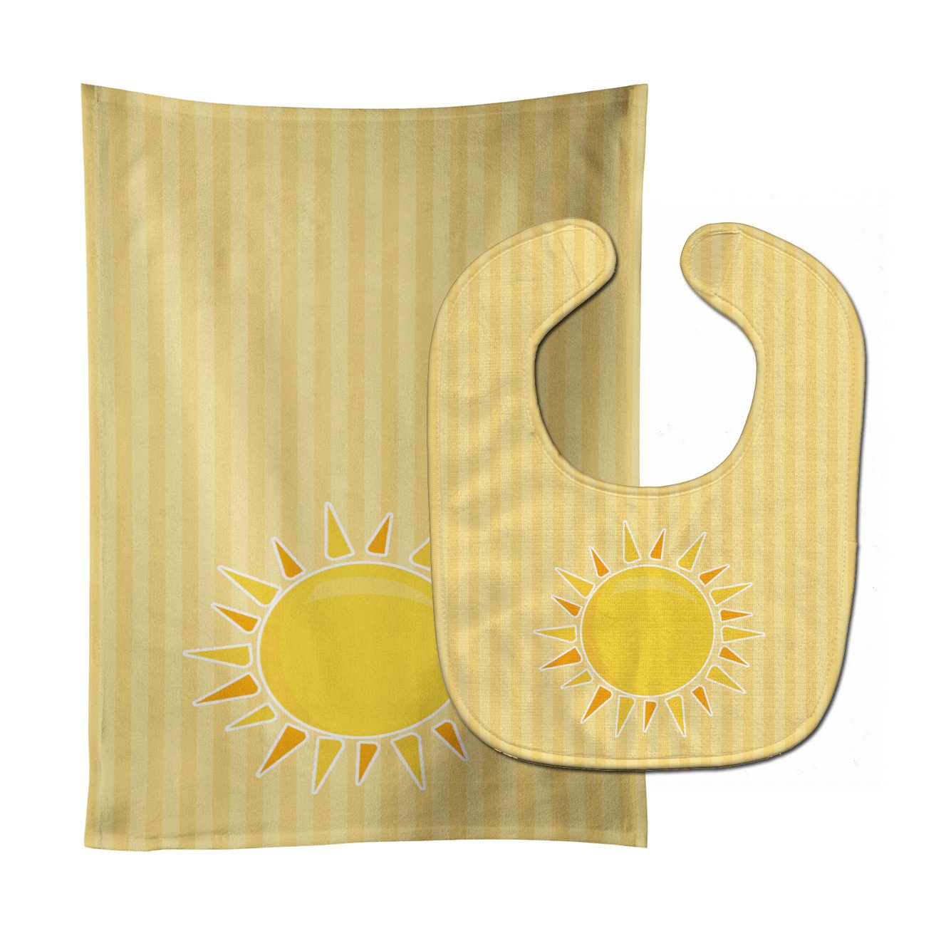 Sunshine Sun on Stripes Baby Bib & Burp Cloth Easy-Clean Baby Bib Baby Feeding Accessory Baby Mealtime Essential