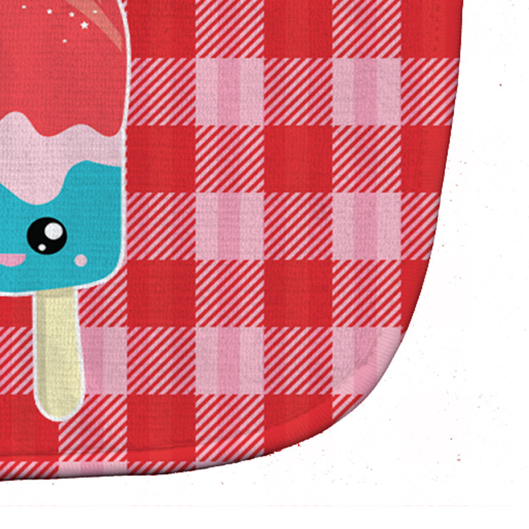 Ice Pop Popcicle Face Gingham Baby Bib Easy-Clean Baby Bib Baby Feeding Accessory Baby Mealtime Essential, 10 x 13, Multicolor