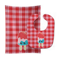 Ice Pop Popcicle Face Gingham Baby Bib & Burp Cloth Easy-Clean Baby Bib Baby Feeding Accessory Baby Mealtime Essential