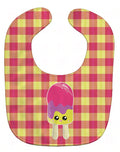 Ice Pop Popcicle Face Gingham Baby Bib Easy-Clean Baby Bib Baby Feeding Accessory Baby Mealtime Essential, 10 x 13, Multicolor