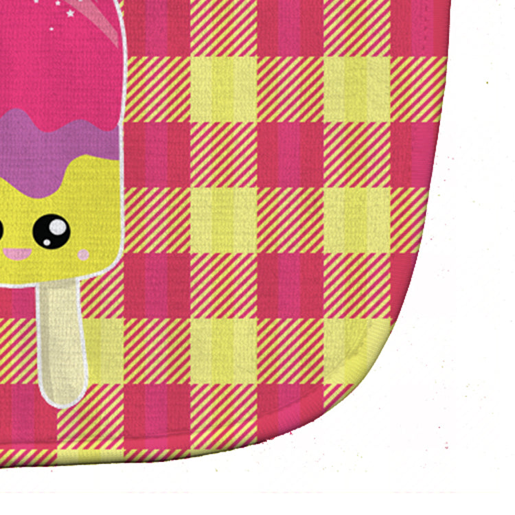 Ice Pop Popcicle Face Gingham Baby Bib Easy-Clean Baby Bib Baby Feeding Accessory Baby Mealtime Essential, 10 x 13, Multicolor