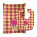 Ice Pop Popcicle Face Gingham Baby Bib & Burp Cloth Easy-Clean Baby Bib Baby Feeding Accessory Baby Mealtime Essential
