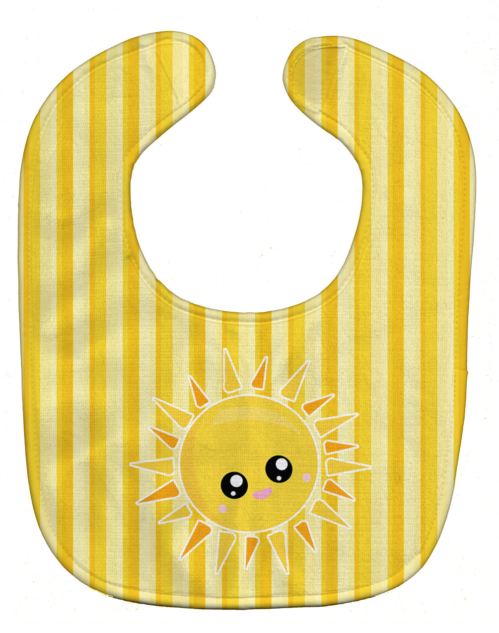 Sunshine Sun Face on Stripes Baby Bib Easy-Clean Baby Bib Baby Feeding Accessory Baby Mealtime Essential, 10 x 13, Multicolor