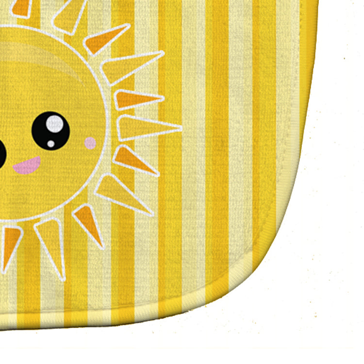 Sunshine Sun Face on Stripes Baby Bib Easy-Clean Baby Bib Baby Feeding Accessory Baby Mealtime Essential, 10 x 13, Multicolor