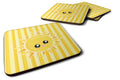 Sunshine Sun Face on Stripes Foam Coasters Set of 4 Cup Coasters for Indoor Outdoor, Tabletop Protection, Anti Slip, Mouse pad Material