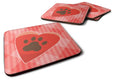 Puppy Pawprint Heart Foam Coasters Set of 4 Cup Coasters for Indoor Outdoor, Tabletop Protection, Anti Slip, Mouse pad Material