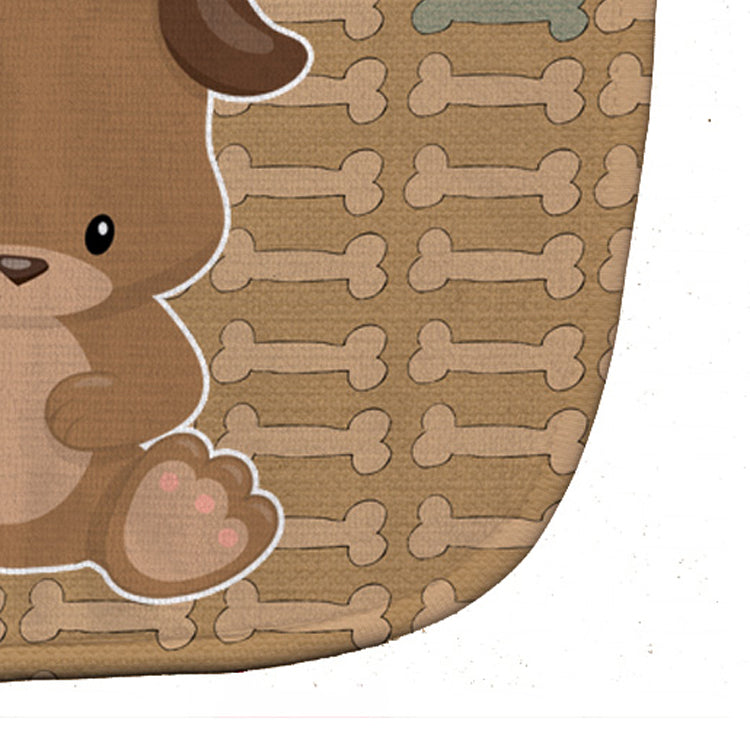 Puppy on Brown Bones Baby Bib Easy-Clean Baby Bib Baby Feeding Accessory Baby Mealtime Essential, 10 x 13, Multicolor